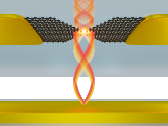 Light-matter coupling of a point-like light source